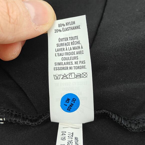 Aerie Black Lace Up Accented Scoop Bikini Bathing Suit Top Large - Picture 3 of 4